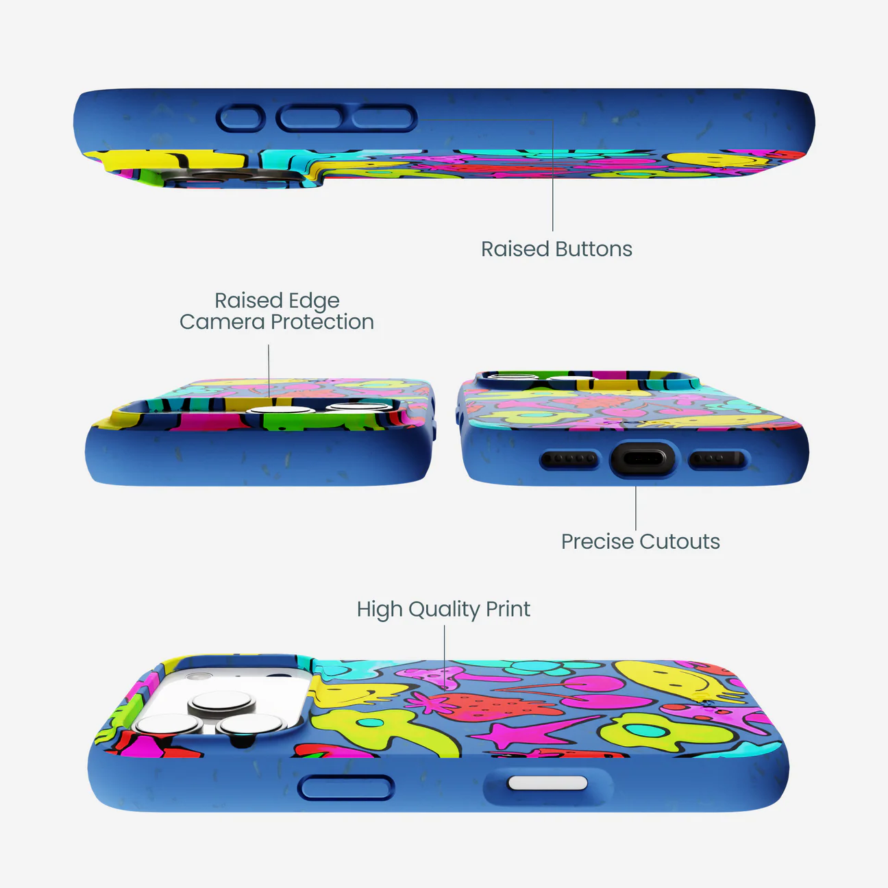 Neon Pop Biodegradable iPhone Case – Bold Art, Eco Protection