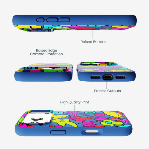 Neon Pop Biodegradable iPhone Case – Bold Art, Eco Protection