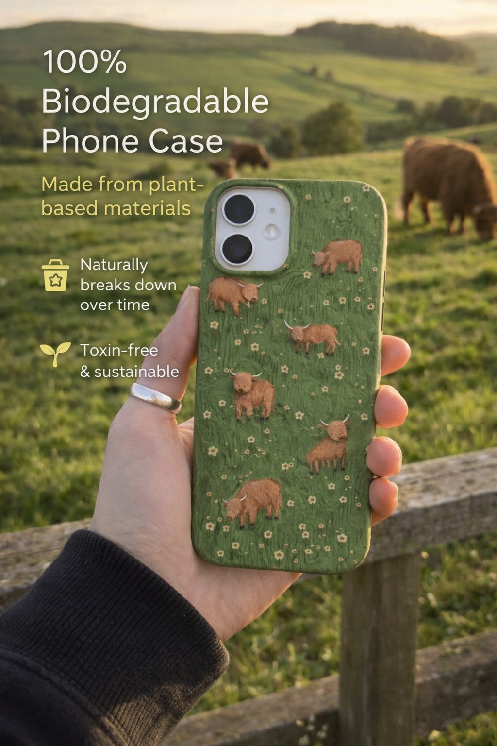 Highland Meadow Biodegradable Phone Case 🌱 (Eco-Friendly Protection)