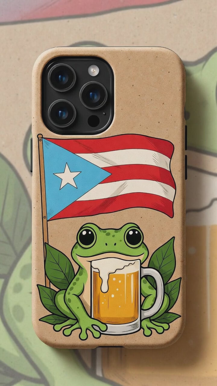 Puerto Rico Frog Biodegradable Phone Case